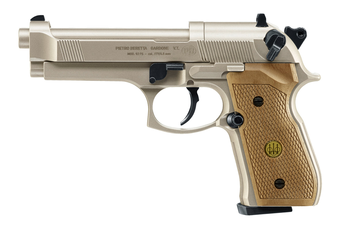 Beretta M92FS-Madera-Co2 & Co2-Beretta M92FS-4,5mm Pellet-Nickel Madera