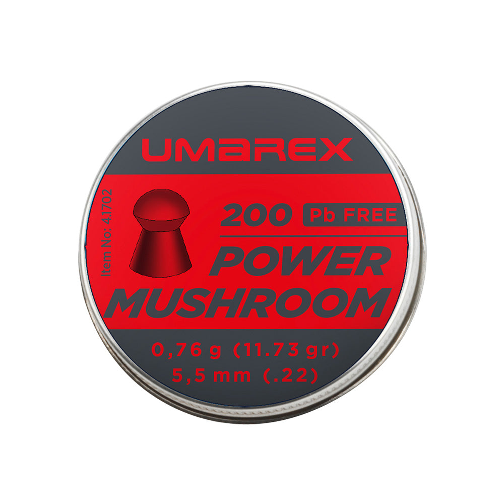Pellets Power Mushroom Libre plomo-5,5mm-0,76-1 ud =Metálica 1x200