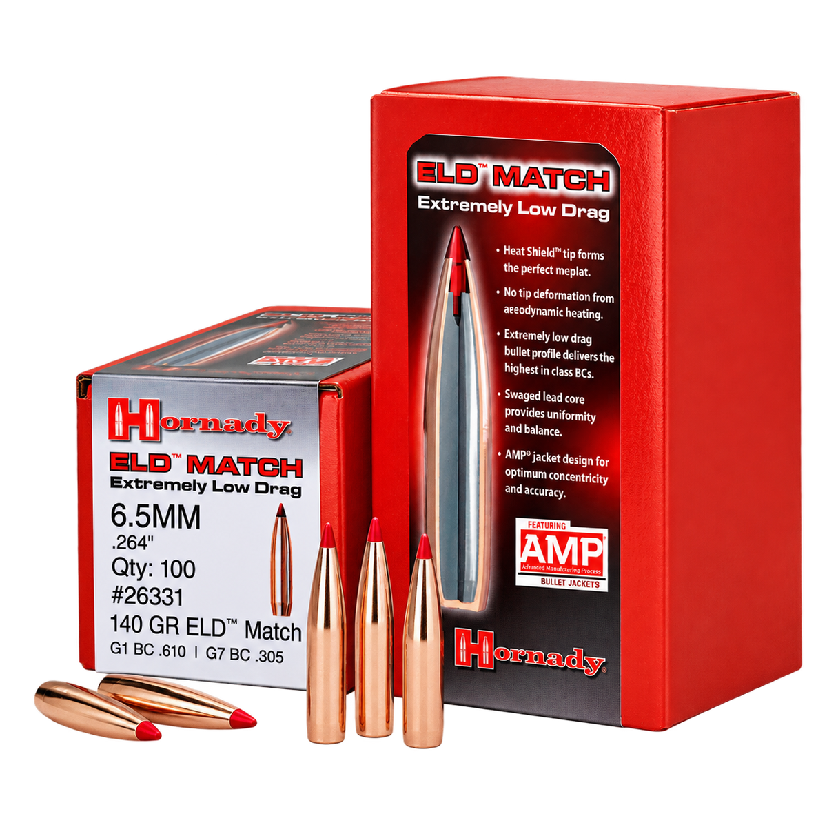 Puntas Rifle ELD Match & PUNTAS ELD MATCH-6.5MM .264 140 GR ELD® MATCH (1-8")- Caja 100