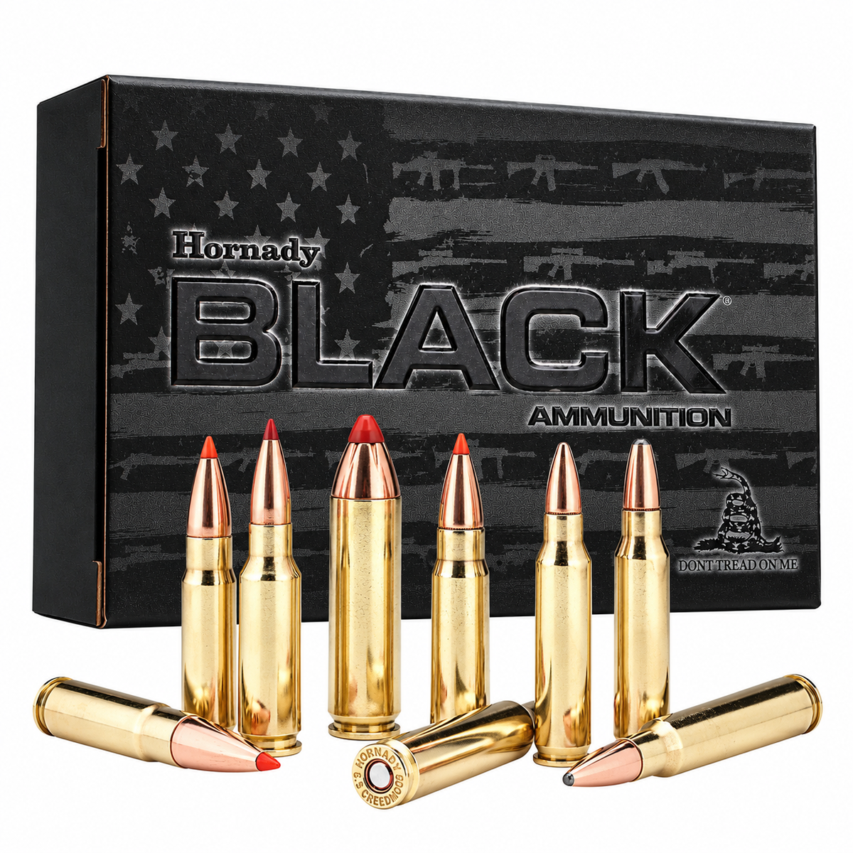 BLACK AMMO-6.5 GRENDEL 123 GR ELD MATCH- Caja 20 & BLACK AMMO-300 BLACKOUT 110 GR V-MAX- Caja 20