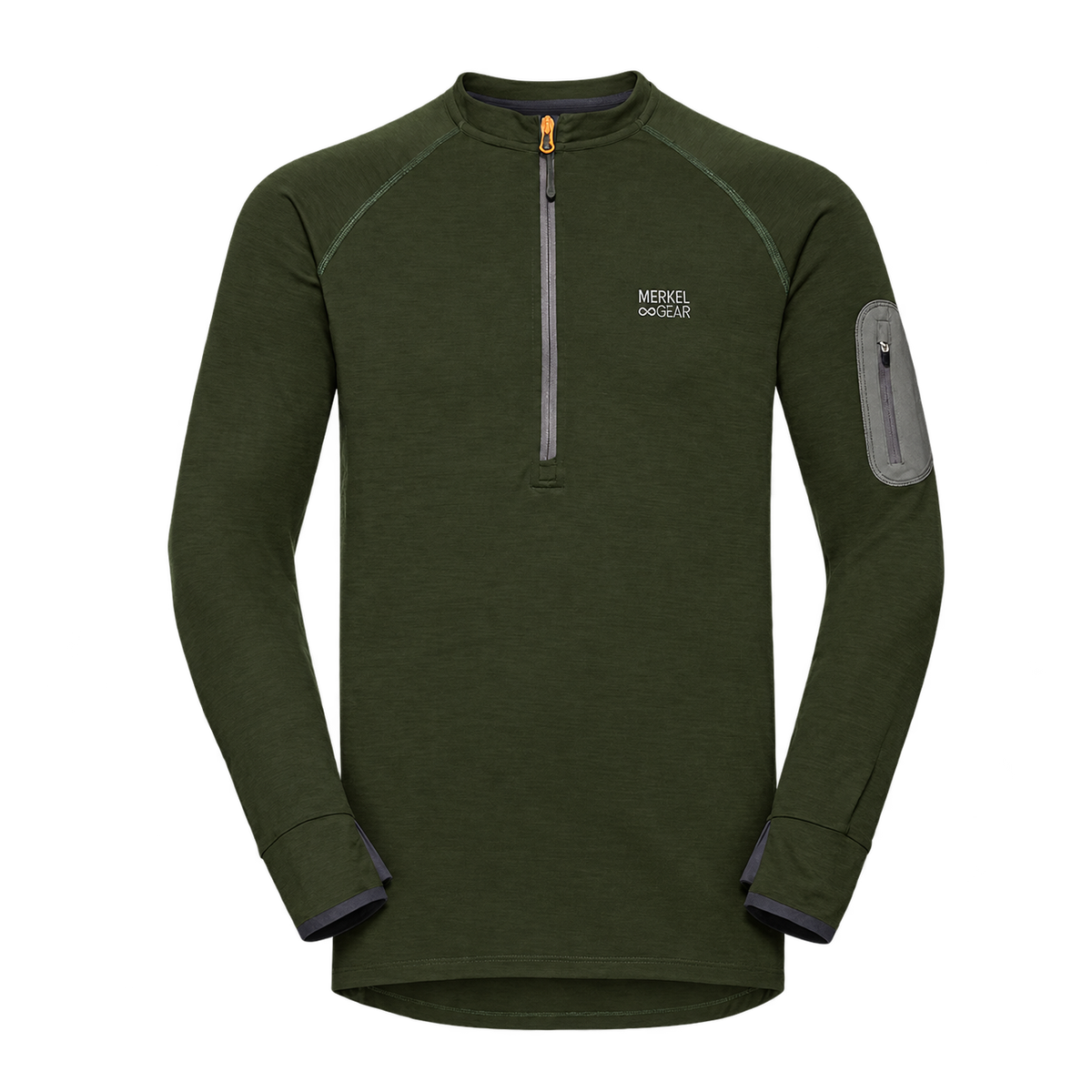 Camiseta Merino Manga Larga Crew & Camiseta Merino Manga Larga Crew Hombre-Olive-S(48)