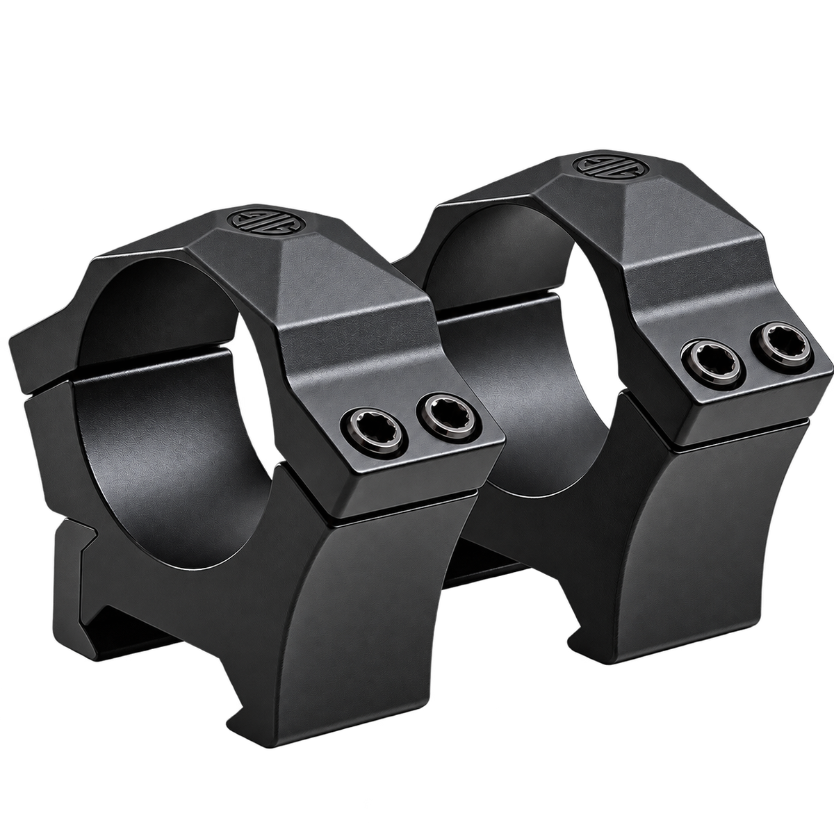 Alpha 1- Acero & ALPHA1 SCOPE RING, 30MM, STEEL, LOW, SIG HUNTING, COMPLETE SET, BLK