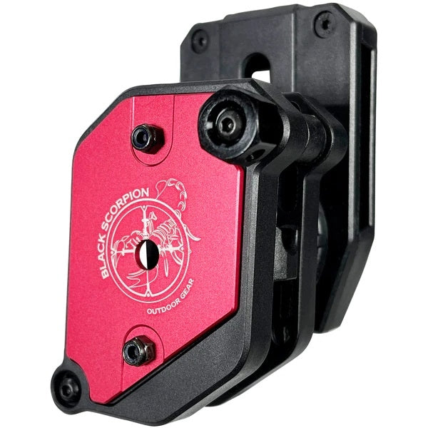 Porta Cargadores AMBI-Negro- Placa Aluminio Rojo