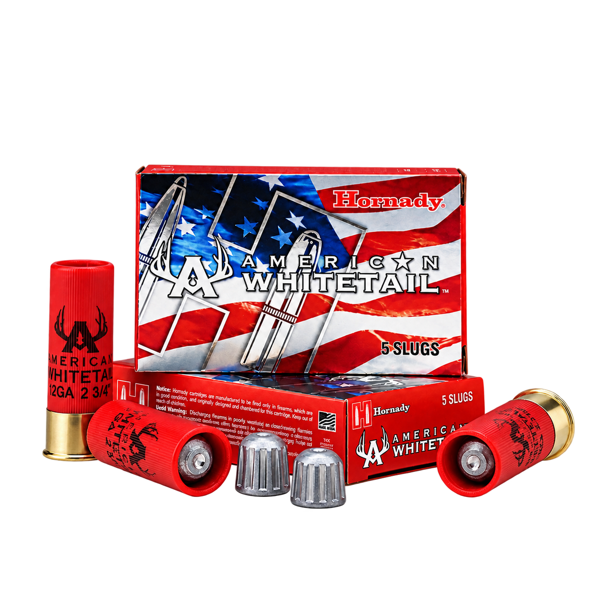 AMERICAN WHITETAIL SLUG 12 GA RIFLED SLUG 1 OZ- Caja 5
