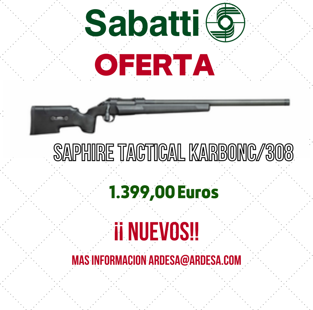 Saphire Tactical Carbon cal 308 Win
