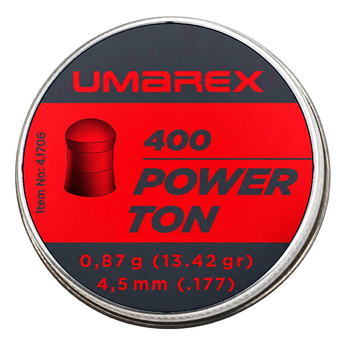 Pellets Power Ton-4,5mm-0,87-1 ud= Metálica 1x400