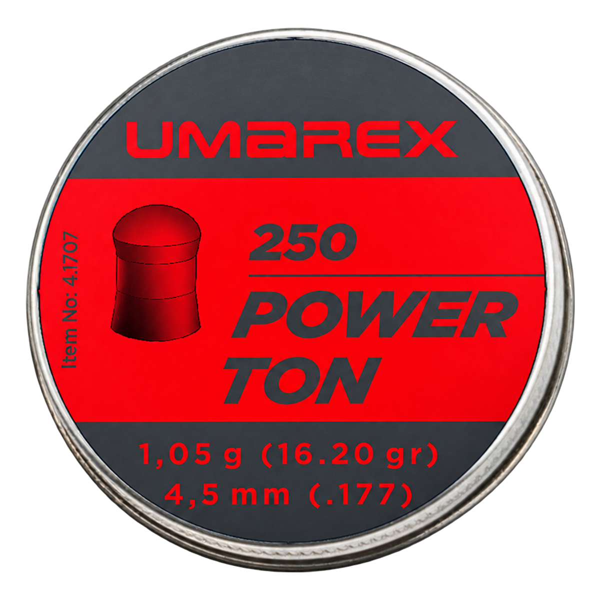 Pellets Power Ton-4,5mm-1,05-1 ud = Metálica 1x250