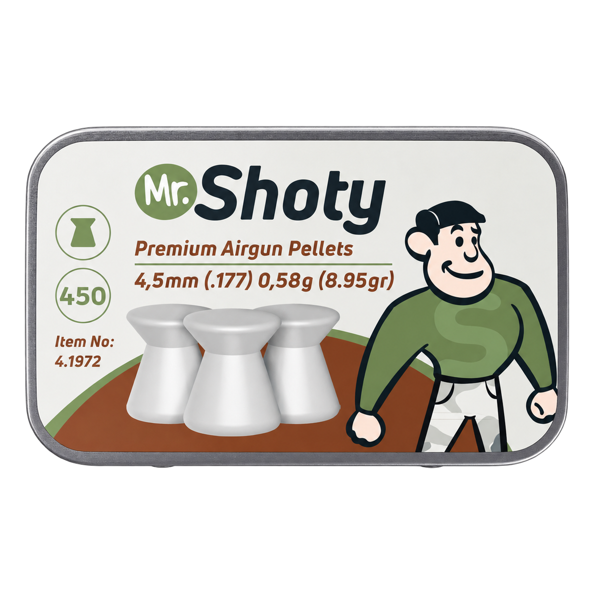 Pellet UX Mr Shoty Flathead-4,5mm-0,58g-Tin 450