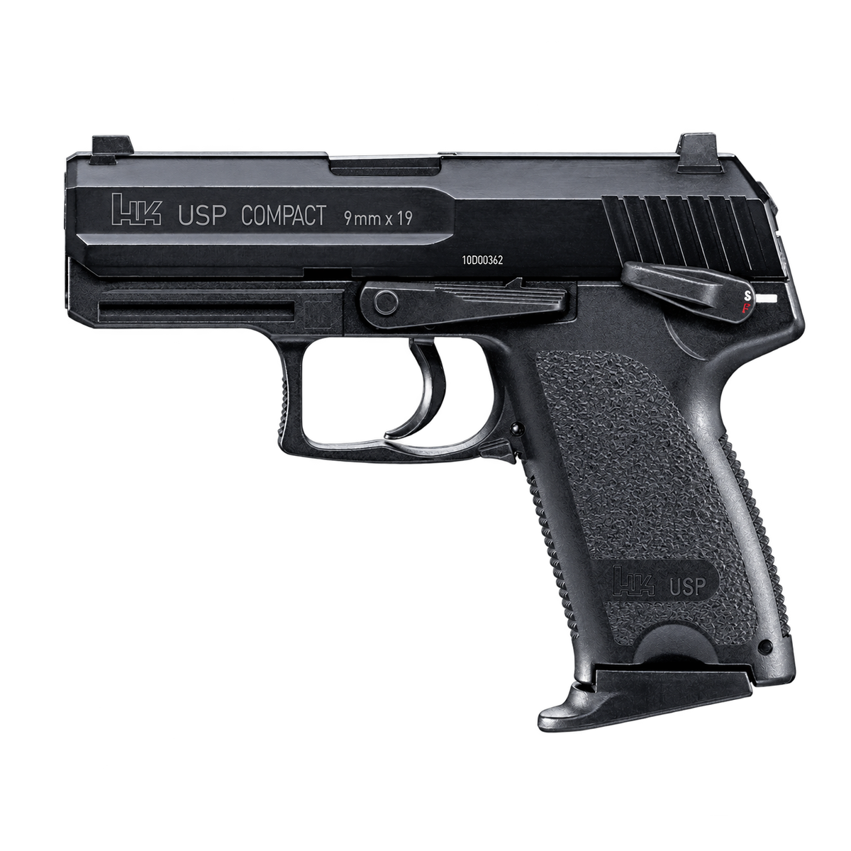 HK USP Compact Blow Back & ASG-Heckler & Koch USP Compact BLOW BACK- Shot Up-Negra