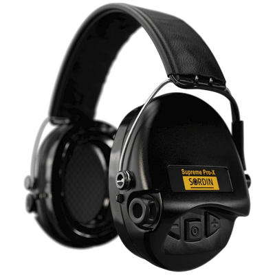 Sordin Supreme Pro-X Led (1) & SUPREME PRO X LED Headband Cuero Negro-Cup Negro-GEL
