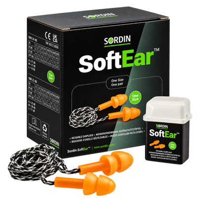 Tapones Silicona Sordin Reusable Cord Naranja (1X50p)- Talla Unica