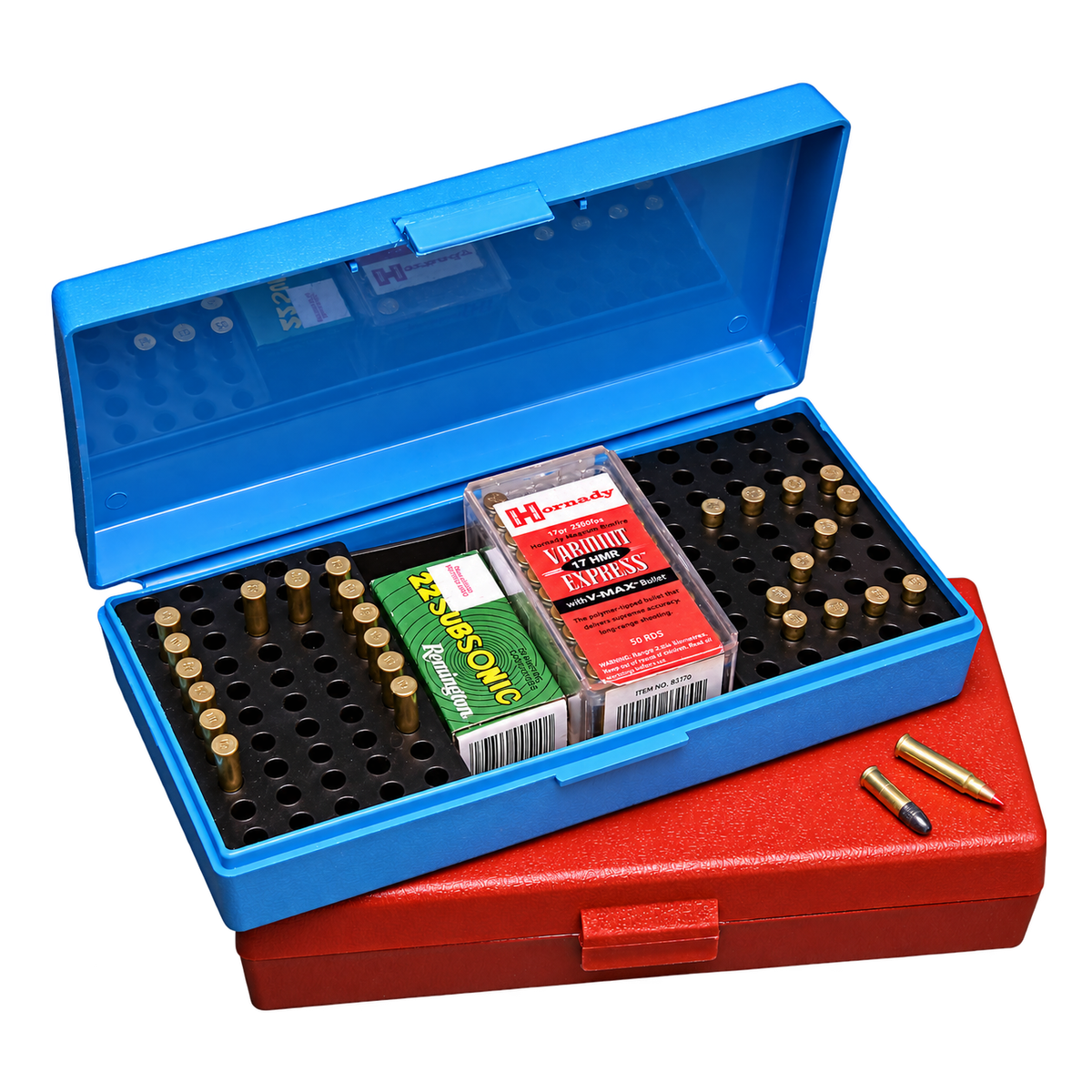 Caja  Calibre Anular & RIMFIRE100RDS 22LR  RUST-12- & RIMFIRE 30RDS 22LR MATCH- AZUL-12