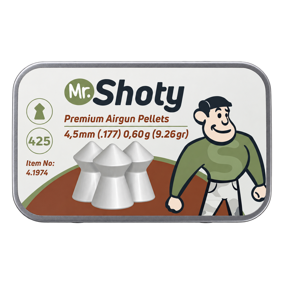 Pellet UX Mr Shoty Pointed -4,5mm-0,58g-Tin 425