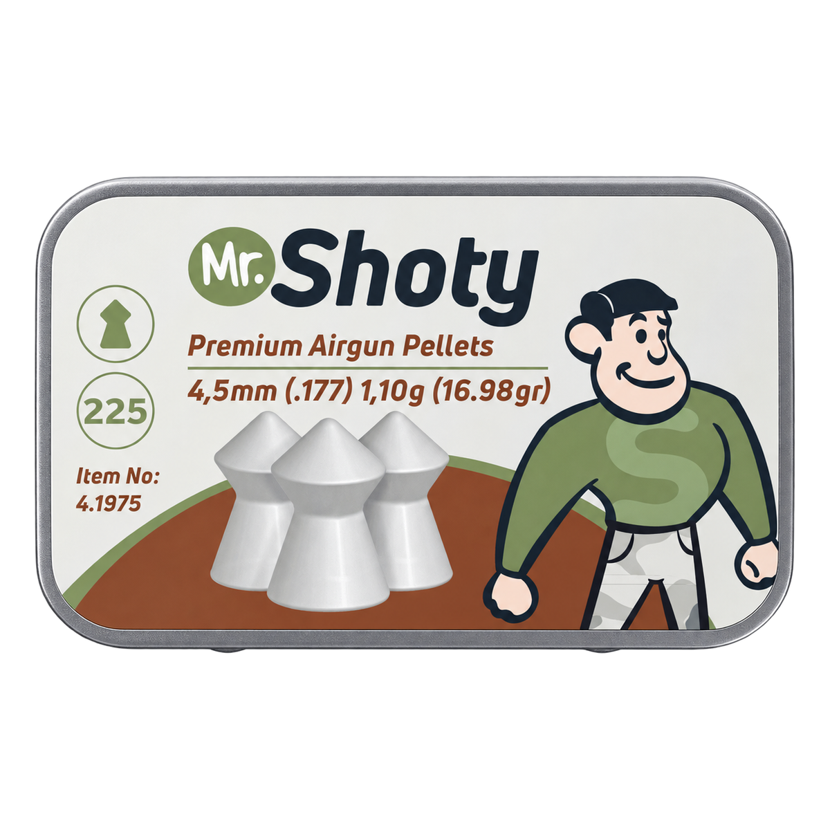Pellet UX Mr Shoty Pointed -5,5mm-1,10g-Tin 225